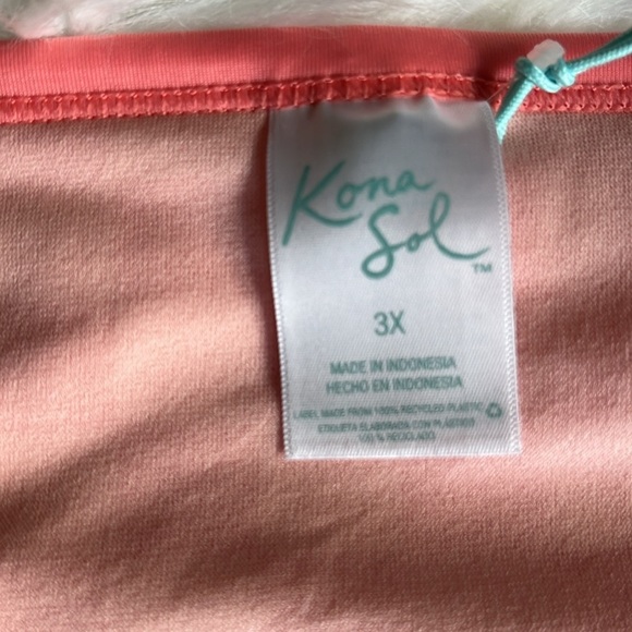 🆕Kona Sol Women’s Bikini Bottom Checkered Coral Pink Color Size 3X - Picture 3 of 10